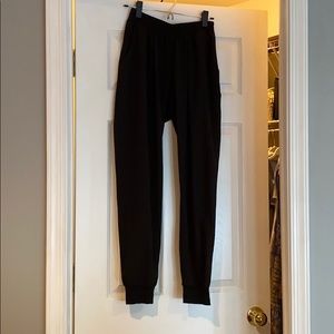 Black silk like joggers